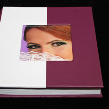 12.L Album Digital Nunta 30x30 cm. Piele ecologica alba + gri floral + fotografie